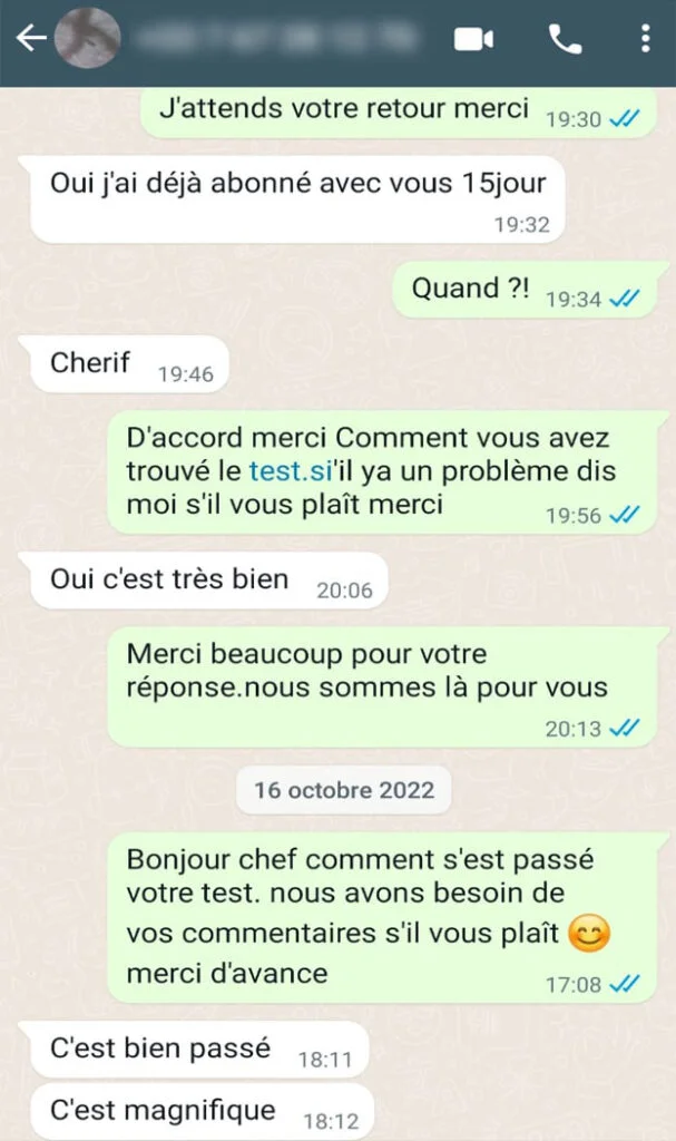 Témoignage client Abonnement IPTV